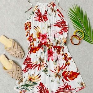 NWOT Women’s colorful floral cotton romper